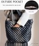 Quilted Tote Bag for Women,Weekender Bag,Light Nylon Quilted Crossbody Shoulder Bag