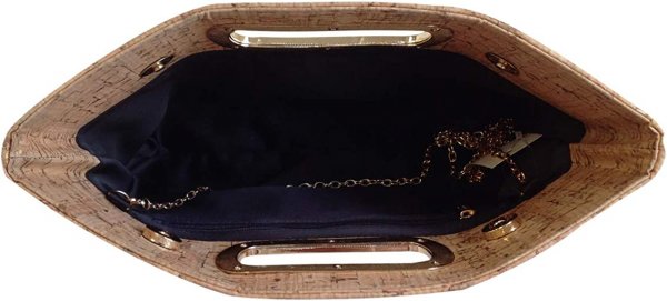Cork top handle handbag