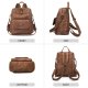 Leather Backpack Purse for Women Fashion Multipurpose Design Handbag Ladies Shoulder Bags Travel Backpack Brown