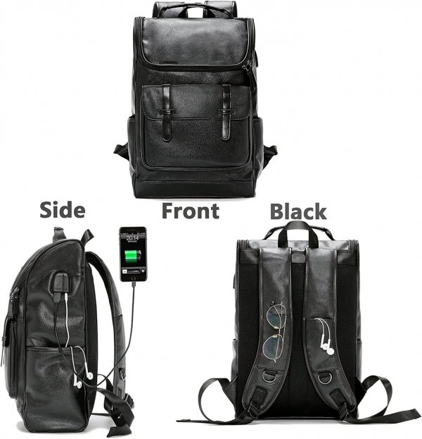 Vintage Leather Backpack Business Leather Laptop Backpack